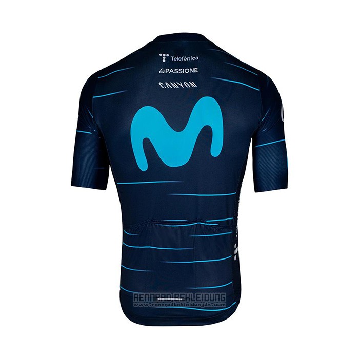 2022 Fahrradbekleidung Movistar Tief Blau Azurblau Trikot Kurzarm und Tragerhose - zum Schließen ins Bild klicken